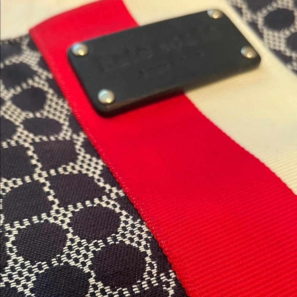 Kate Spade Blue, Red, and White Baby Henry Classic Noel 2 Diaper Bag Tote